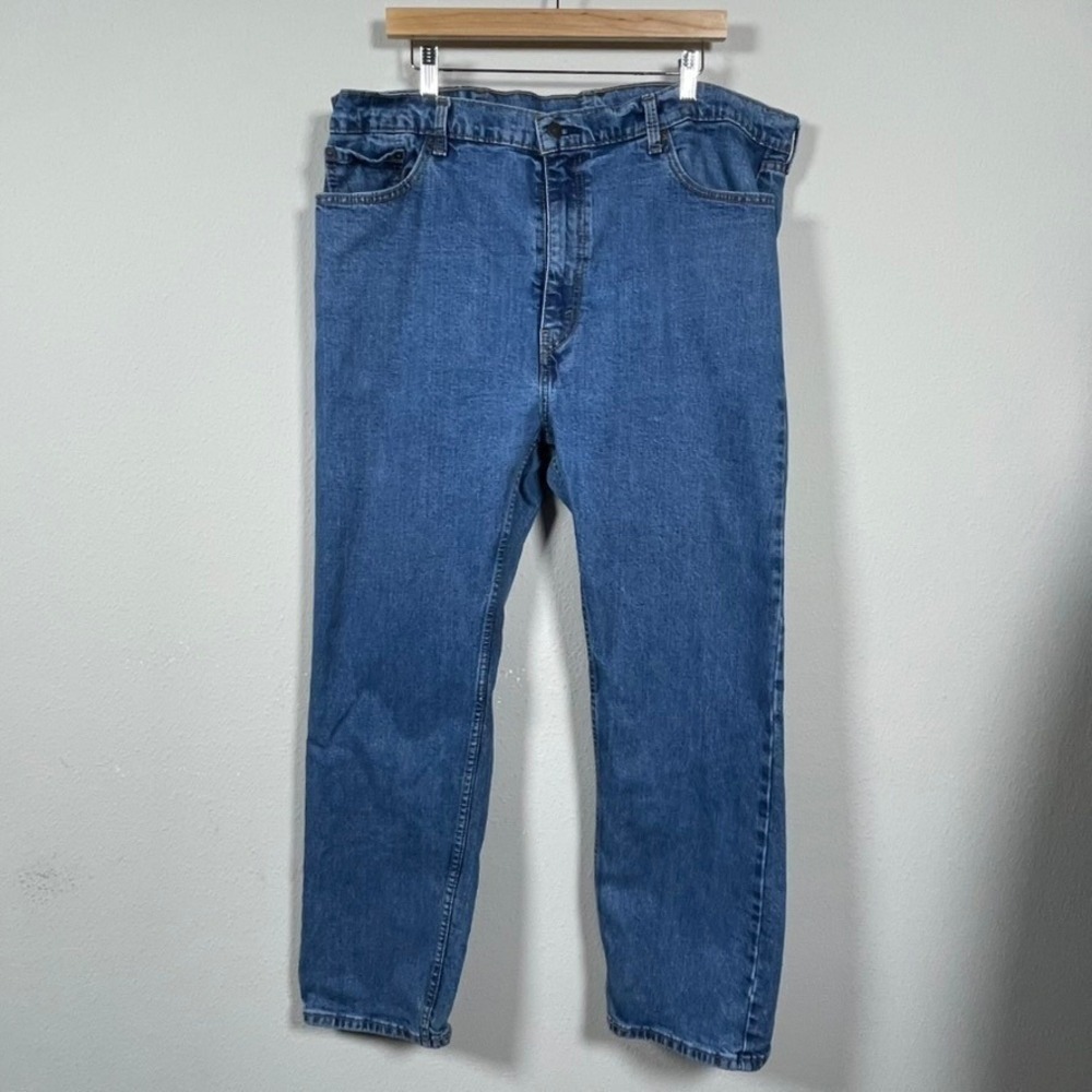 Levi's 505 Regular Fit Dad Work Jeans Mens 42x30 Blue Medium Wash Straight Leg